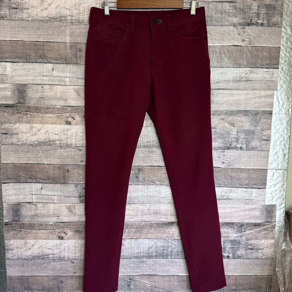 Public Rec Gamechanger 5 Pocket Pants Mens 30x34 Burgundy Straight Stretch
